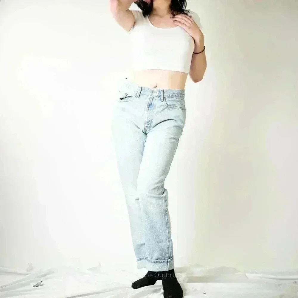 True Vintage 90s Levi 550s Faded Distressed Stonewash Denim Jeans - Picture 5 of 12